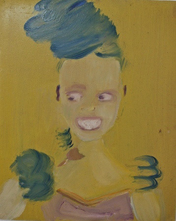 allegory of casting oil on board 33 x 27cm
