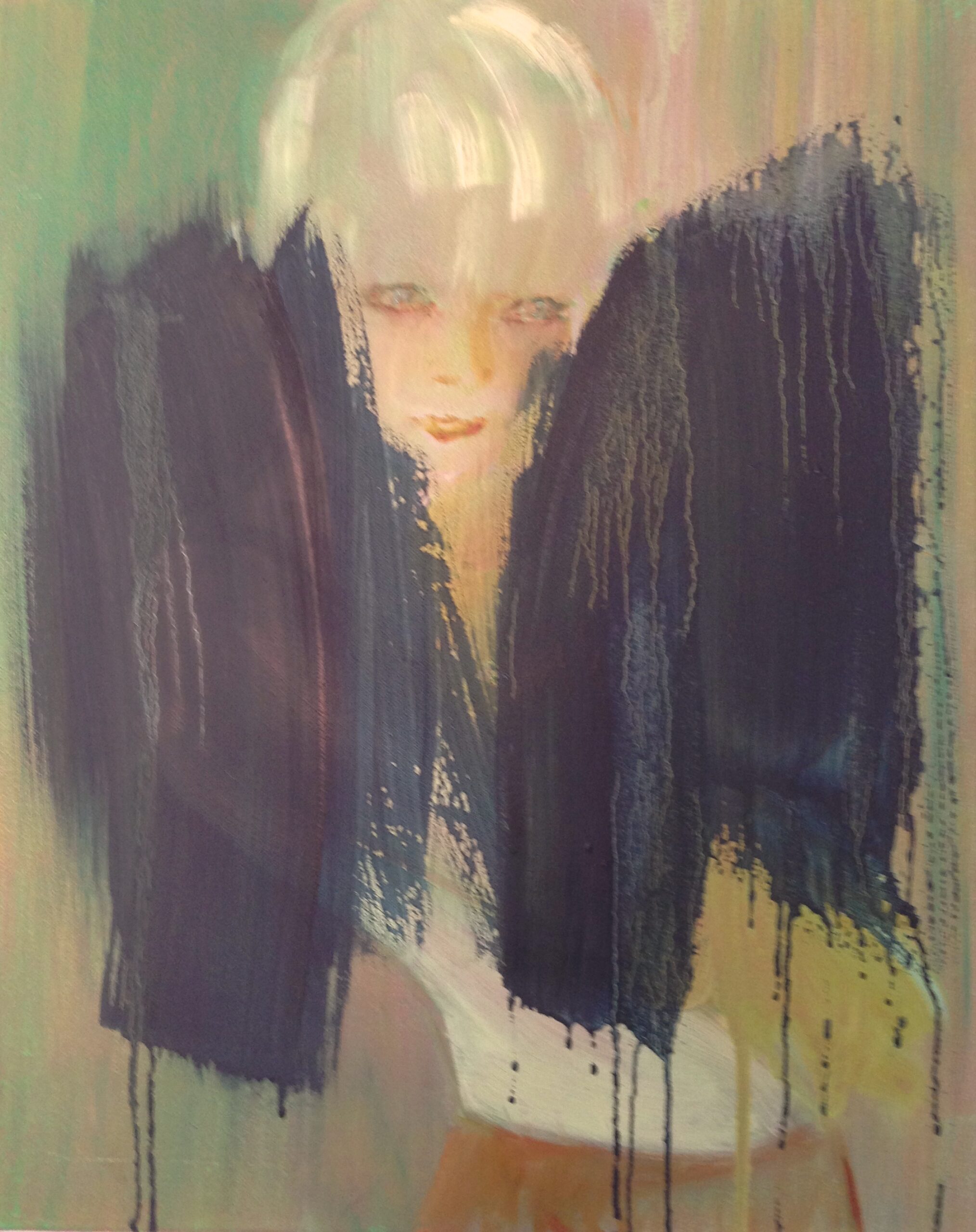 blonde-haired-boy-and-other-stories backstage study of a face oil and charcoal on canvas 40 x 30 cm